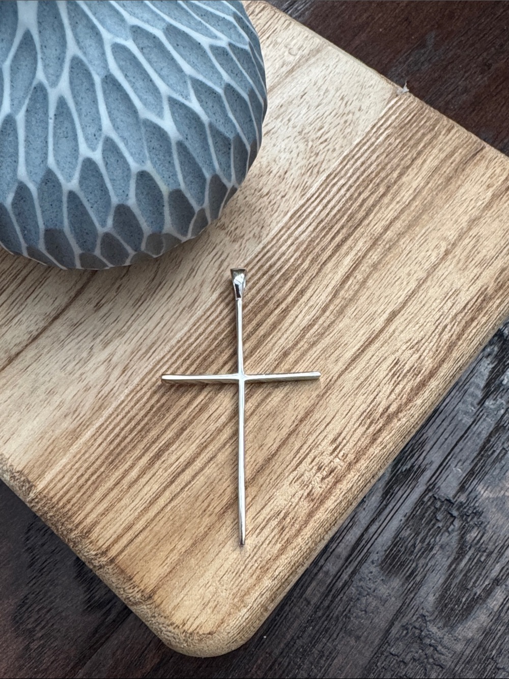 NWOT Classic Slim Sterling Silver Cross Pendant - Polished